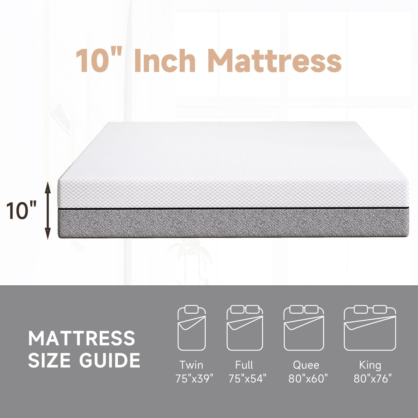 10 materassi in memory foam di medie dimensioni in una scatola