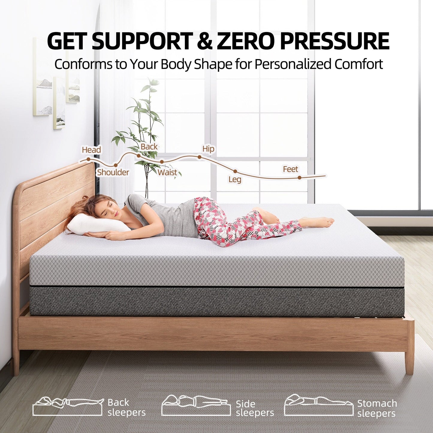 10 materassi in memory foam di medie dimensioni in una scatola