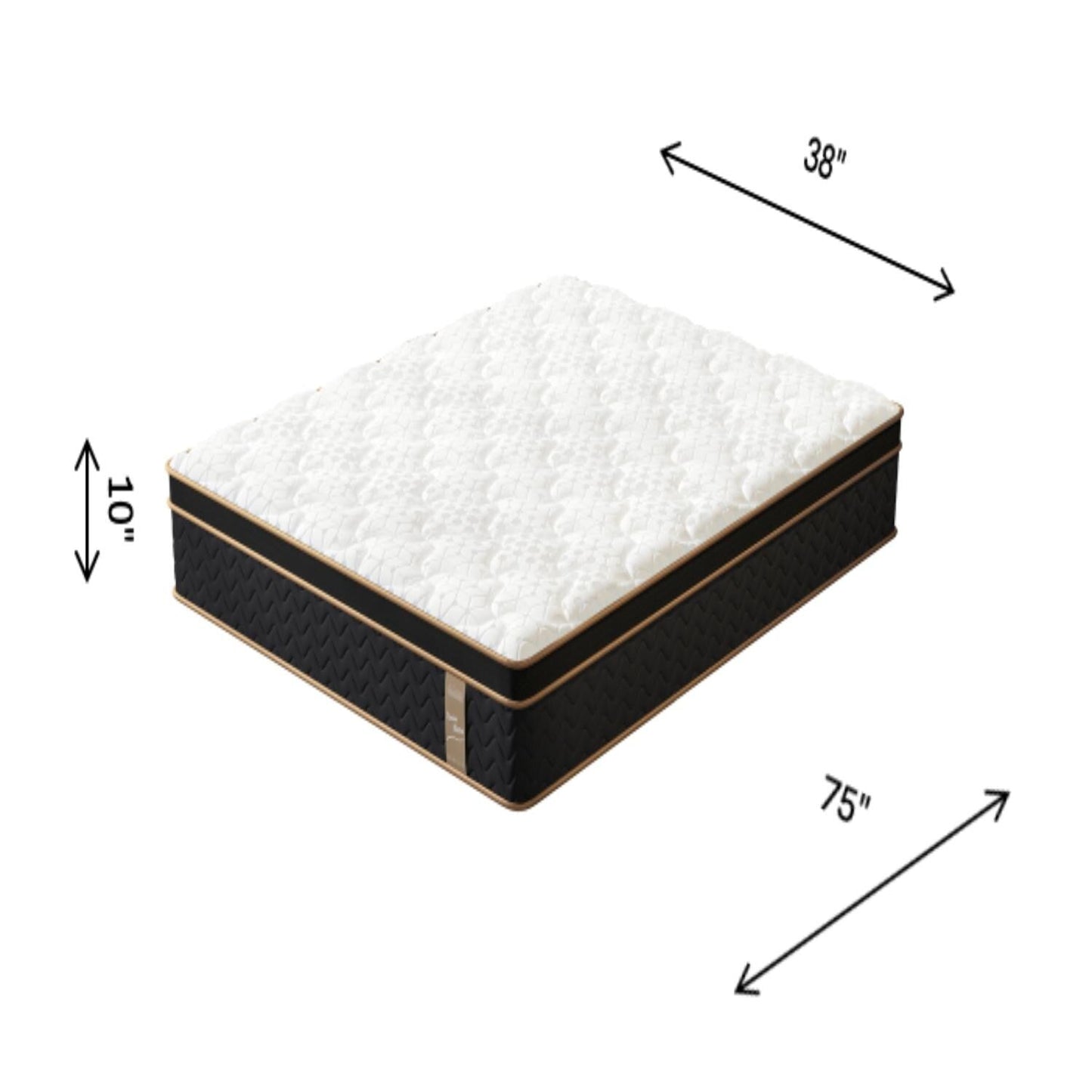 10 materassi ibridi Twin Plush con molle indipendenti e memory foam in gel, senza fibra di vetro