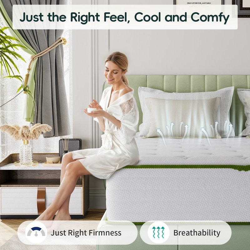 Materassi ibridi in memory foam rinfrescante Plush Comfort Level da 10'' in una scatola