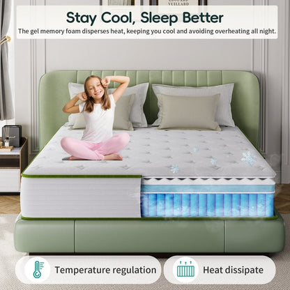 Materassi ibridi in memory foam rinfrescante Plush Comfort Level da 10'' in una scatola