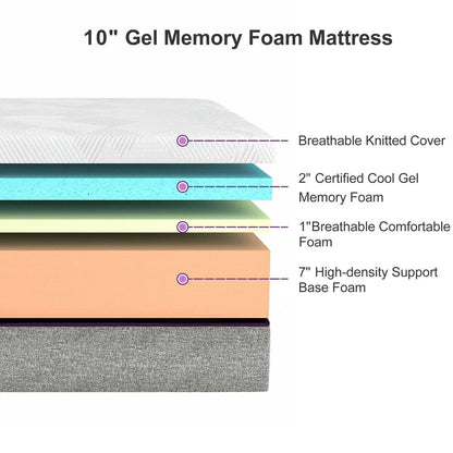 Materasso in memory foam gel medio da 10''