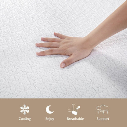 Materasso in memory foam gel medio da 10'' con infuso di tè verde