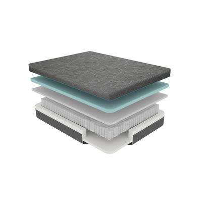 Materasso ibrido in memory foam con infusione di gel Eastern King da 11 pollici, grigio scuro, materasso in una scatola