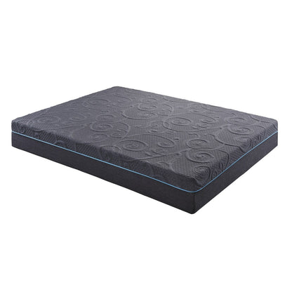 Materasso ibrido in memory foam con infusione di gel per letto matrimoniale da 11 pollici, grigio scuro, materasso in una scatola