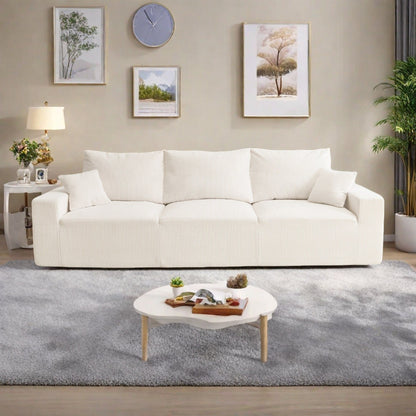 Divano a 4 posti in velluto a coste 110, schiuma a recupero lento (espansione 72 ore, non richiede montaggio)