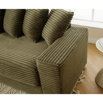 111.4 Divano in flanella verde, elegante scelta di rifugio - compagno ideale per soggiorno, camera da letto, ufficio