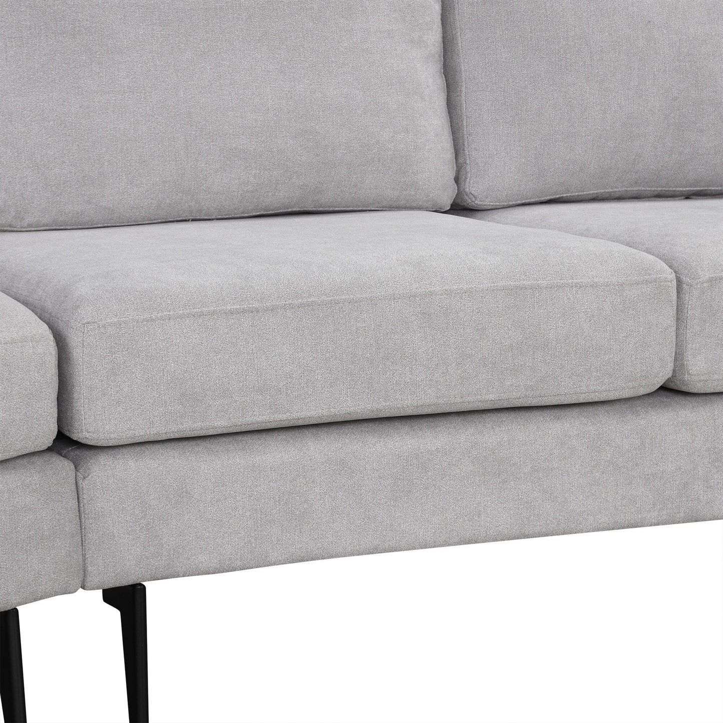 Divano 111 a 3 posti, divano curvo in ciniglia con 2 cuscini stampati, divano moderno imbottito per soggiorno