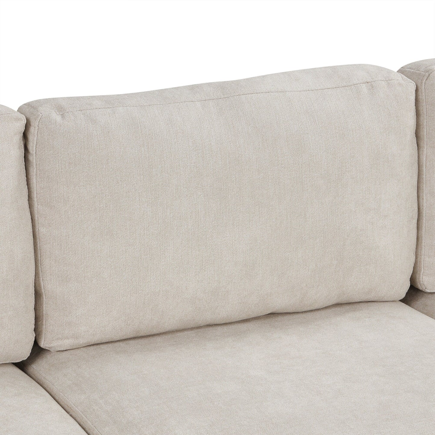 Divano 111 a 3 posti, divano curvo in ciniglia con 2 cuscini stampati, divano moderno imbottito per soggiorno