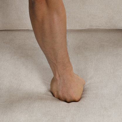 Divano 111 a 3 posti, divano curvo in ciniglia con 2 cuscini stampati, divano moderno imbottito per soggiorno