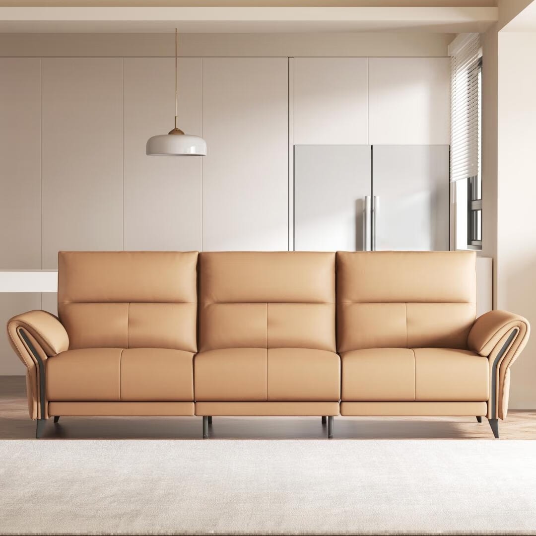 Divano reclinabile elettrico in pelle vegana da 112,5'' con porta di ricarica USB