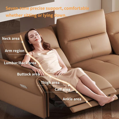 Divano reclinabile elettrico in pelle vegana da 112,5'' con porta di ricarica USB