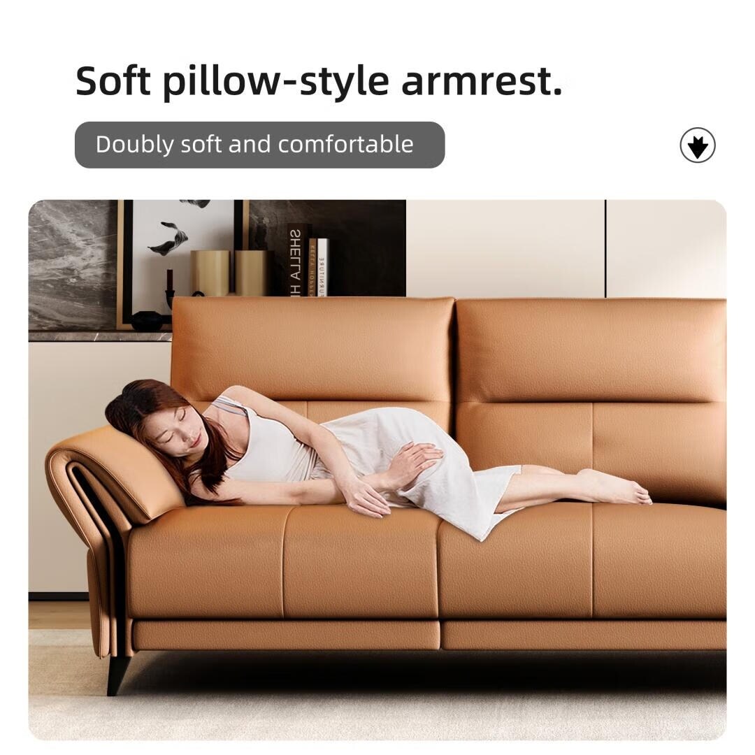 Divano reclinabile elettrico in pelle vegana da 112,5'' con porta di ricarica USB