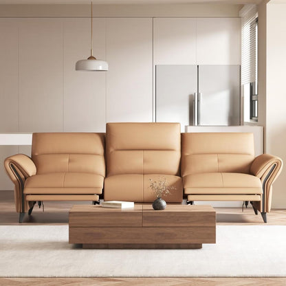 Divano reclinabile elettrico in pelle vegana da 112,5'' con porta di ricarica USB