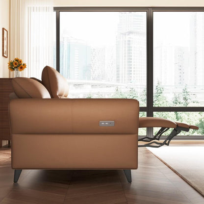 Divano reclinabile elettrico in pelle vegana da 112,5'' con porta di ricarica USB