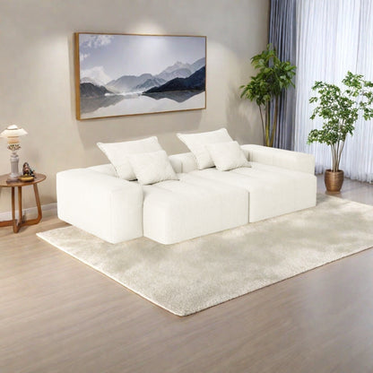 Divano modulare a 4 posti in ciniglia da 113,39 pollici, design trapuntato scintillante, base antiscivolo