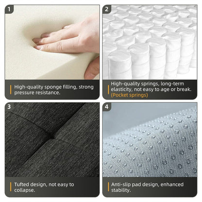 Divano modulare a 4 posti in ciniglia da 113,39 pollici, design trapuntato scintillante, base antiscivolo