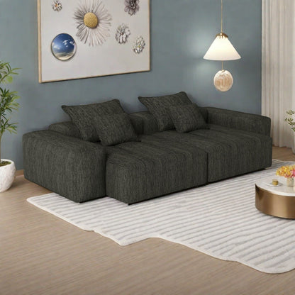 Divano modulare a 4 posti in ciniglia da 113,39 pollici, design trapuntato scintillante, base antiscivolo