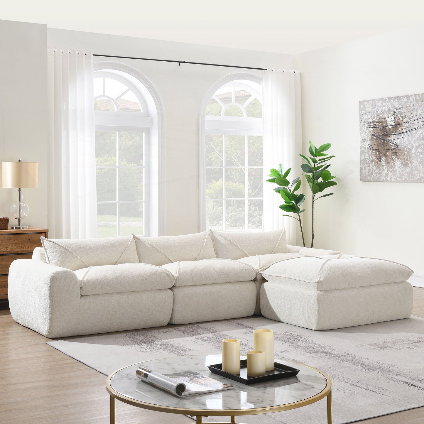 Divano completamente compresso da 116 pollici con schiuma ad alta densità