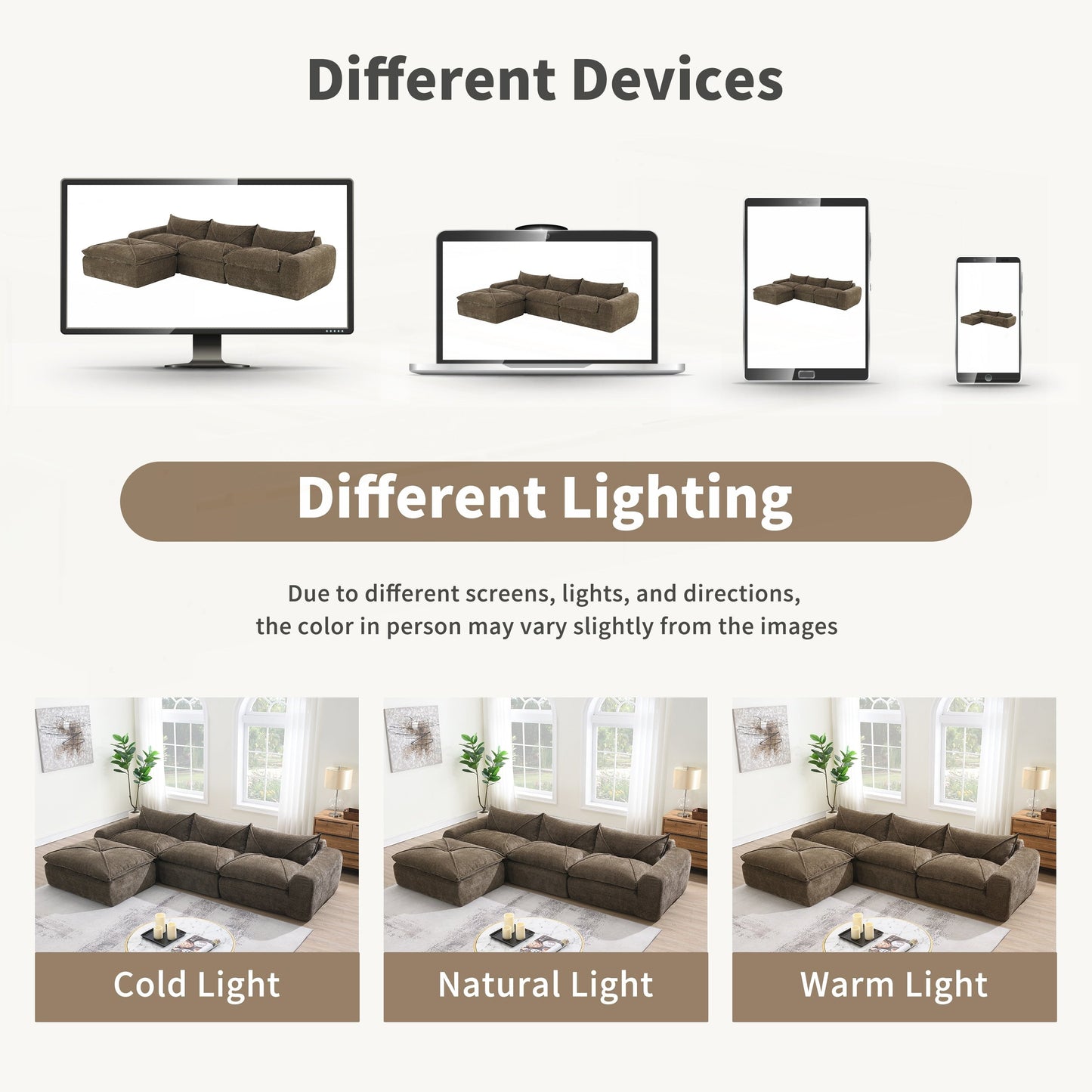 Divano completamente compresso da 116 pollici con schiuma ad alta densità