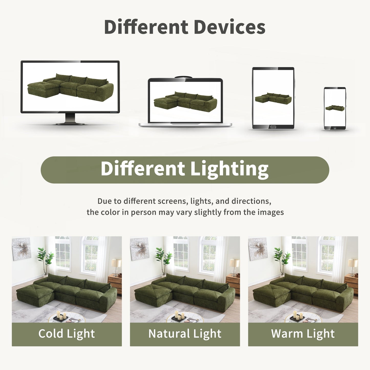 Divano completamente compresso da 116 pollici con schiuma ad alta densità