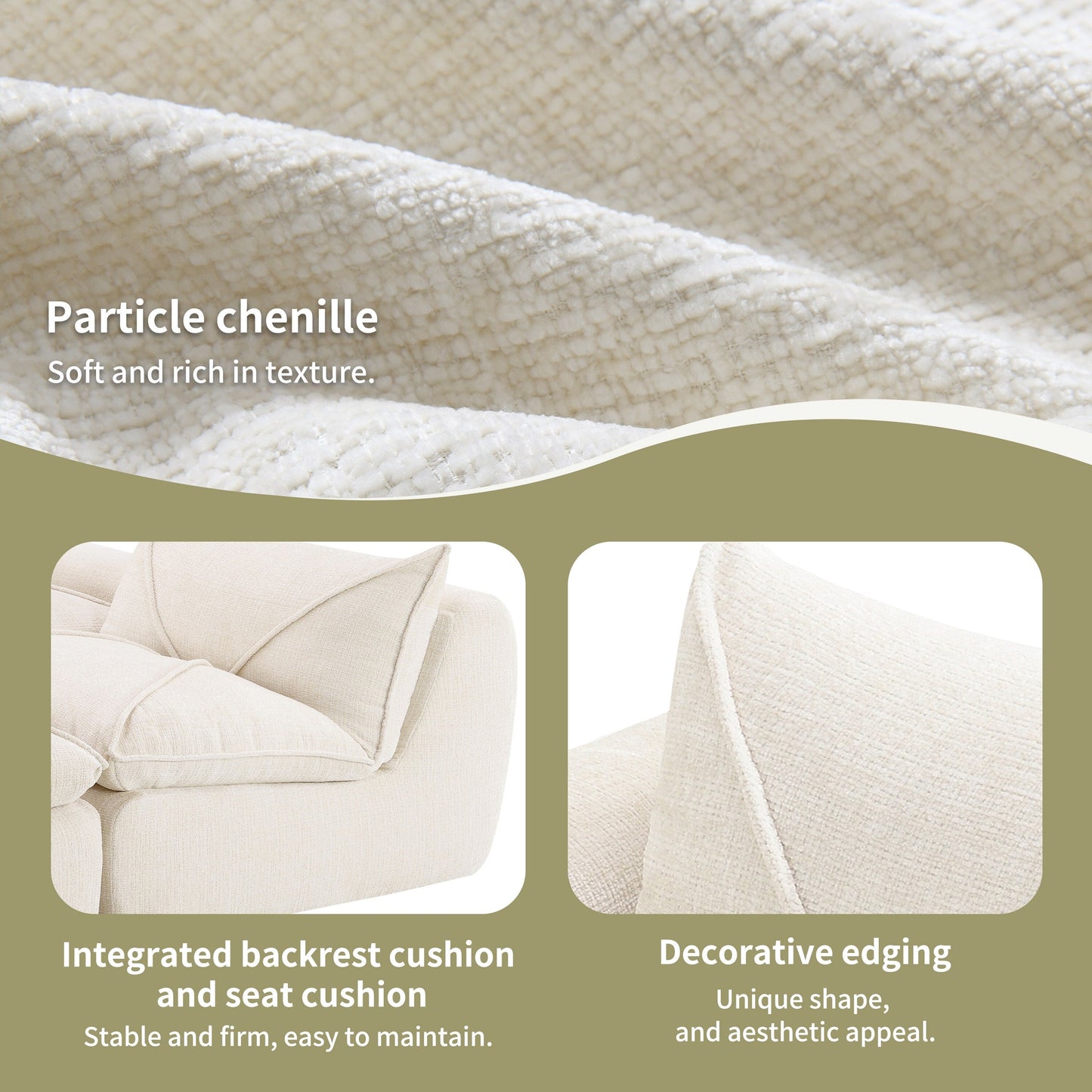 Divano completamente compresso da 116'' con schiuma ad alta densità, nessun assemblaggio richiesto, design senza gambe e senza struttura