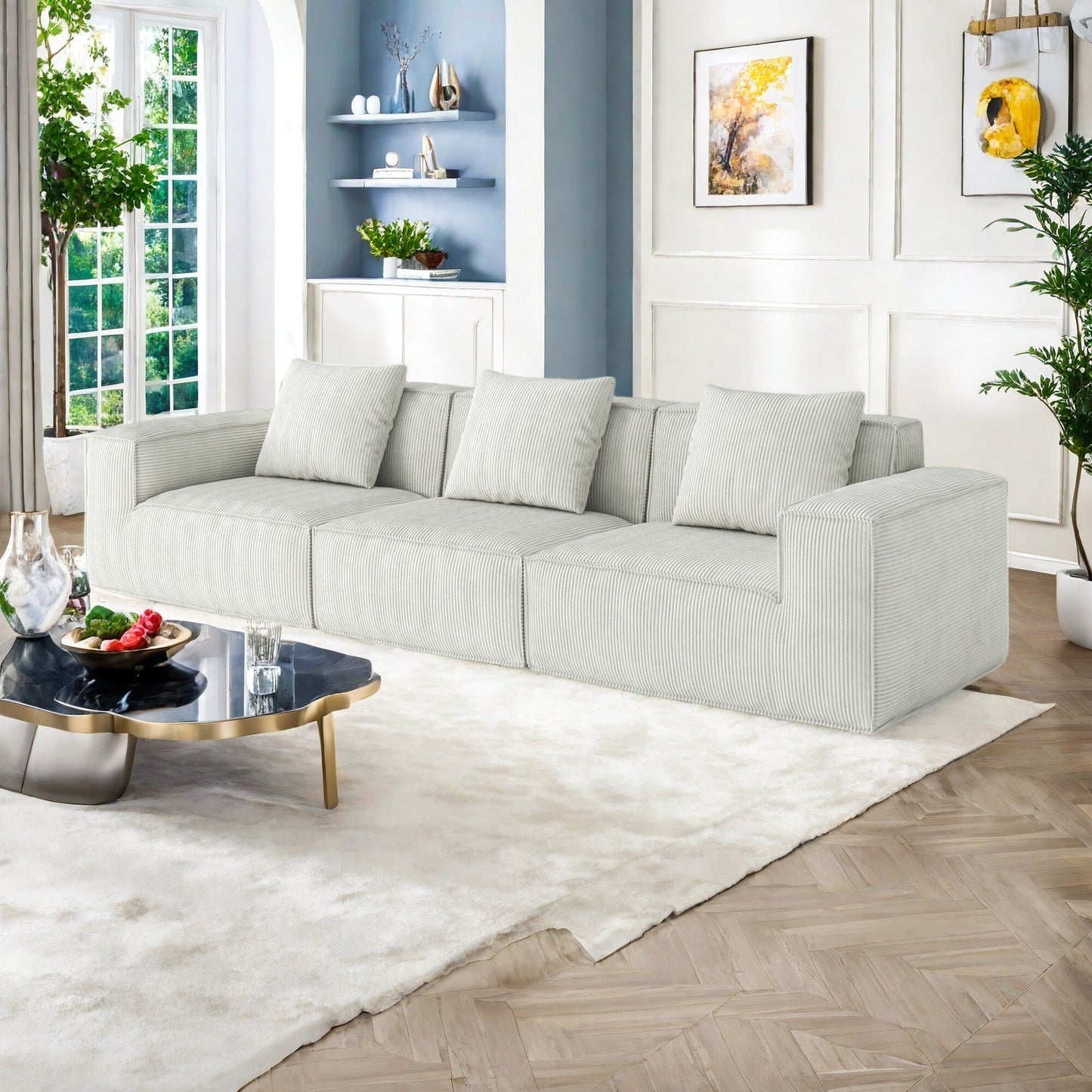 Divano a 4 posti in schiuma 118 Foam con schiuma ad alta densità di grado NASA, design senza montaggio, morbidi sedili reclinabili