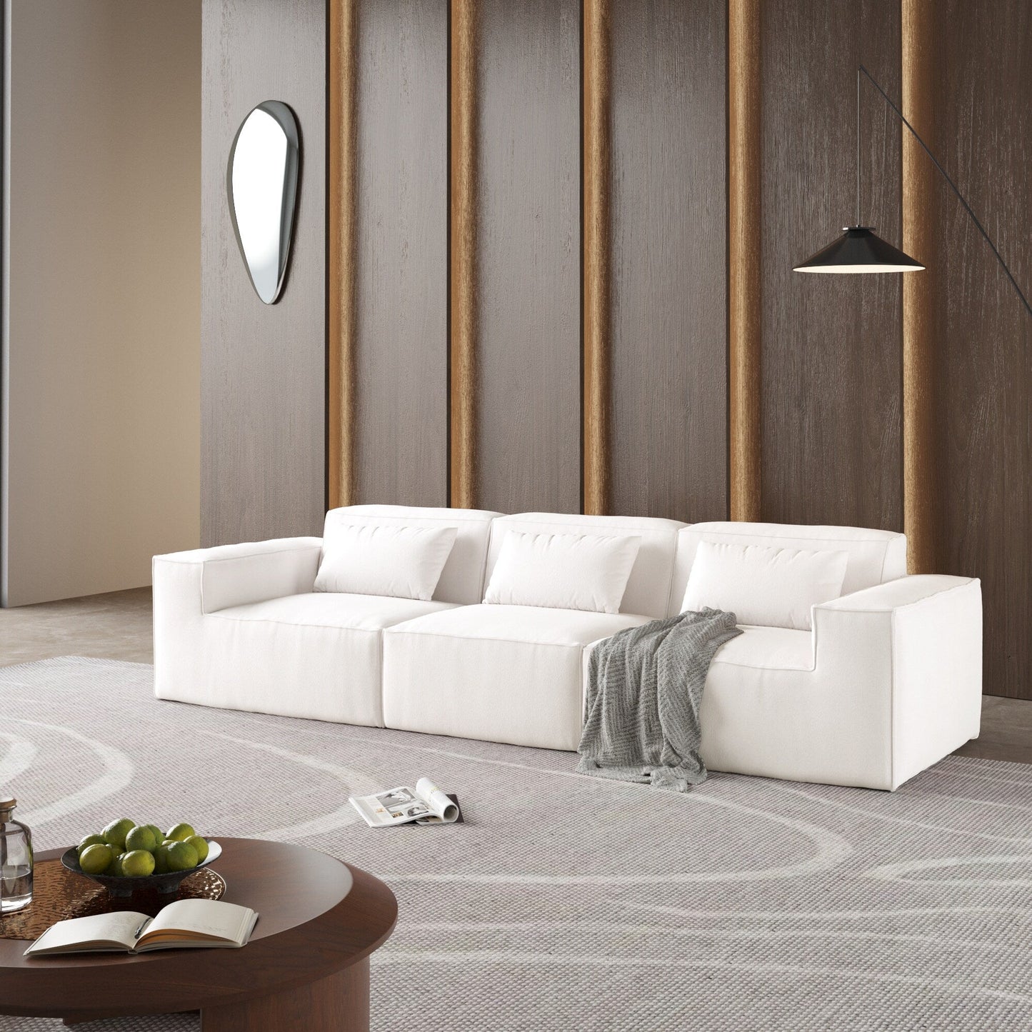 Divano componibile modulare 118, divano a nuvola a 3 posti, divani moderni e comodi in velluto a coste