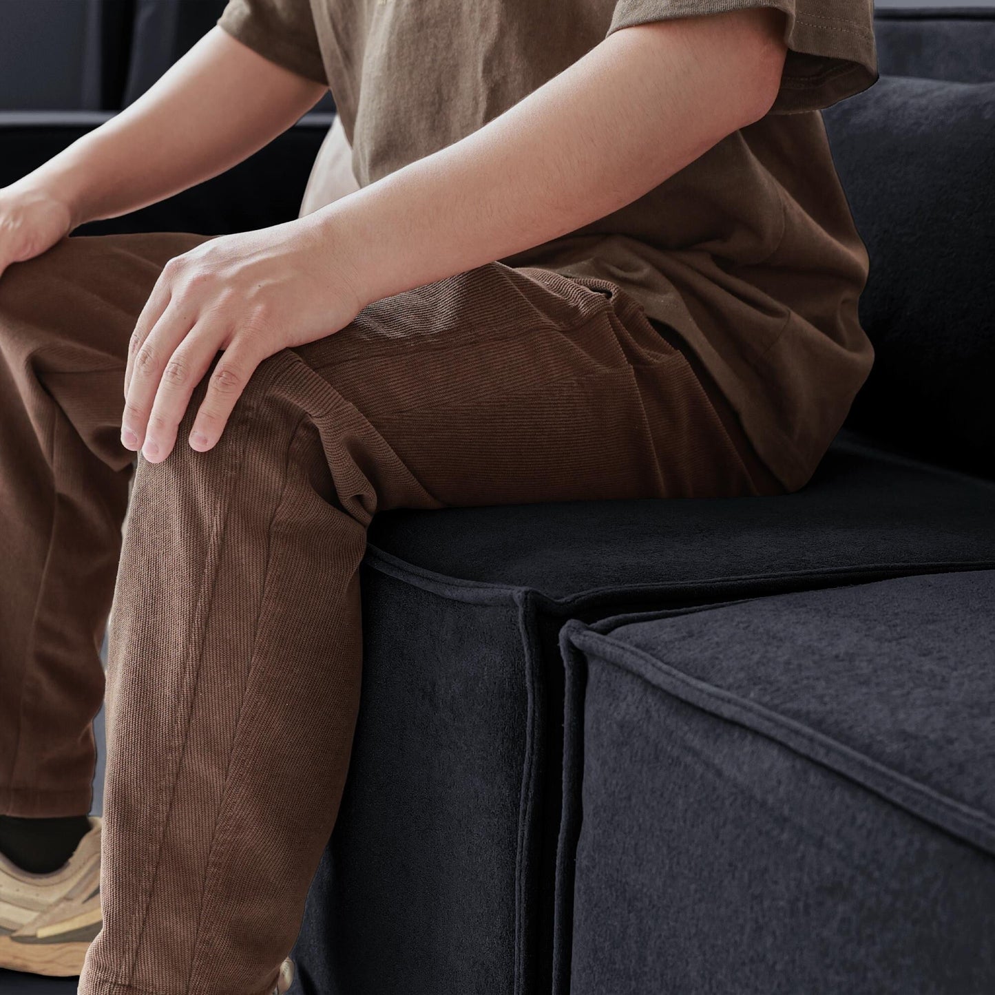 Divano componibile modulare 118, divano a nuvola a 3 posti, divani moderni e comodi in velluto a coste