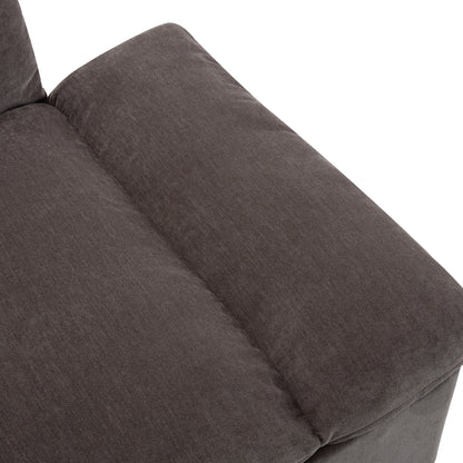 Divano grande in poliestere a 3 posti da 119,5 pollici con 2 unità contenitore e gambe in legno di gomma per soggiorno