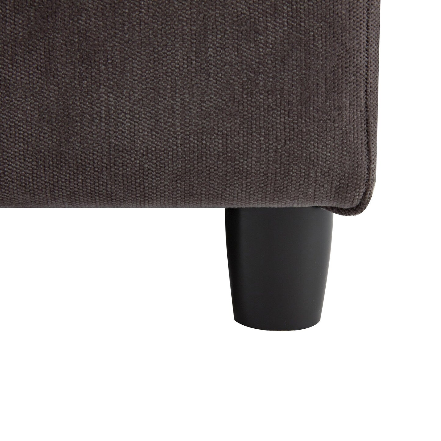 Divano grande in poliestere a 3 posti da 119,5 pollici con 2 unità contenitore e gambe in legno di gomma per soggiorno