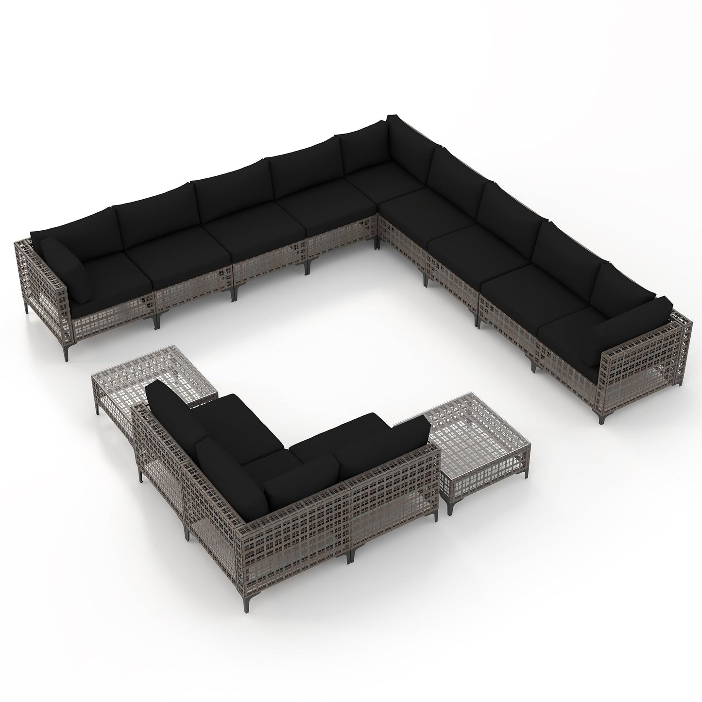 Gruppo di sedute componibili per esterni Patip con cuscini