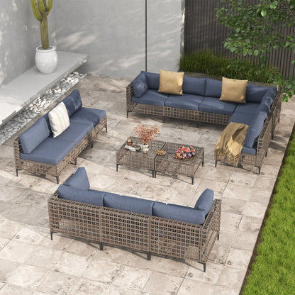 Gruppo di sedute componibili per esterni Patip con cuscini