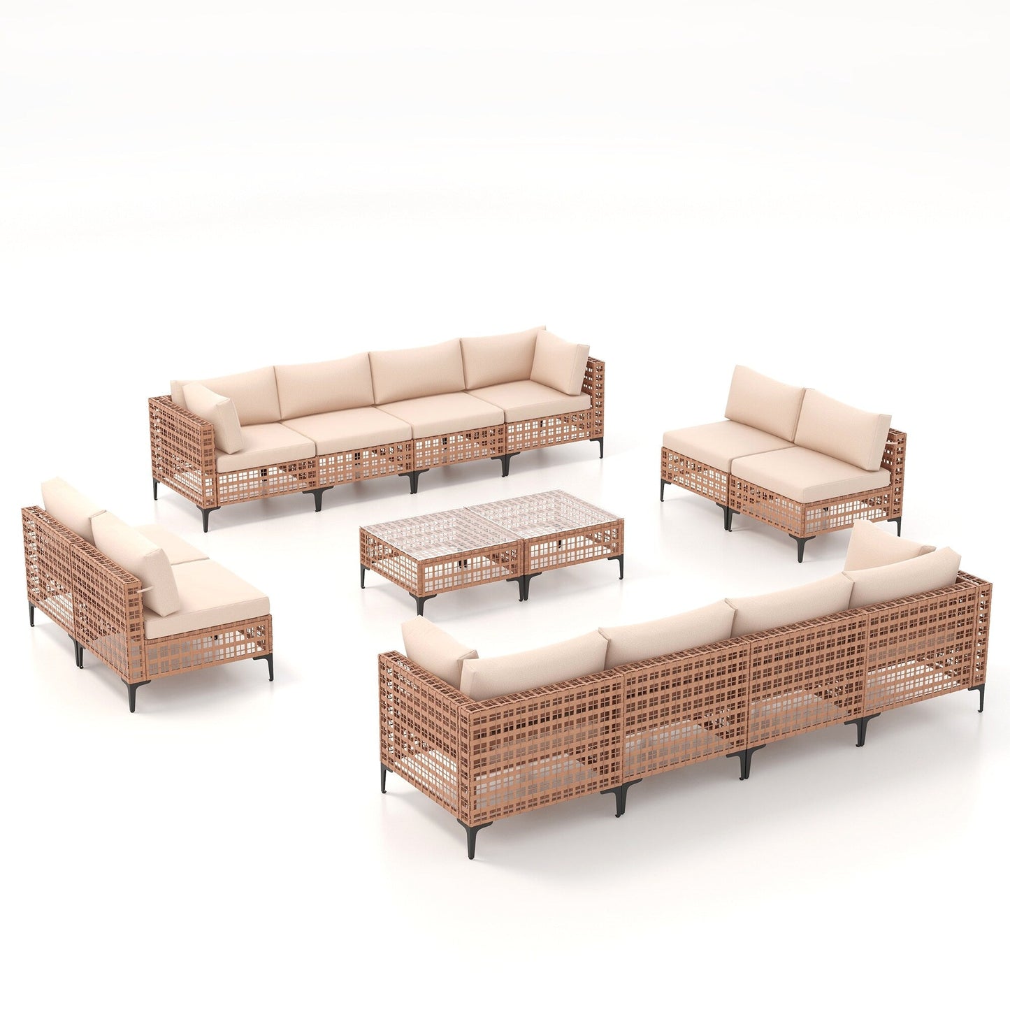 Gruppo di sedute componibili per esterni Patip con cuscini