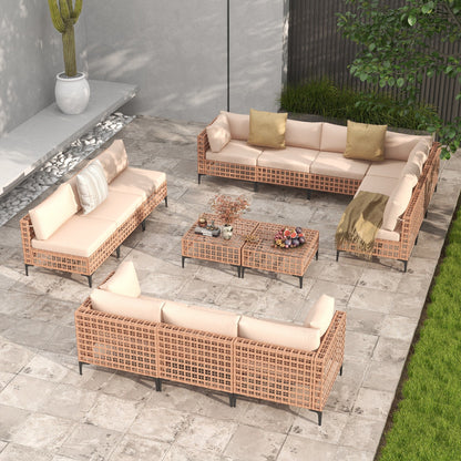 Gruppo di sedute componibili per esterni Patip con cuscini