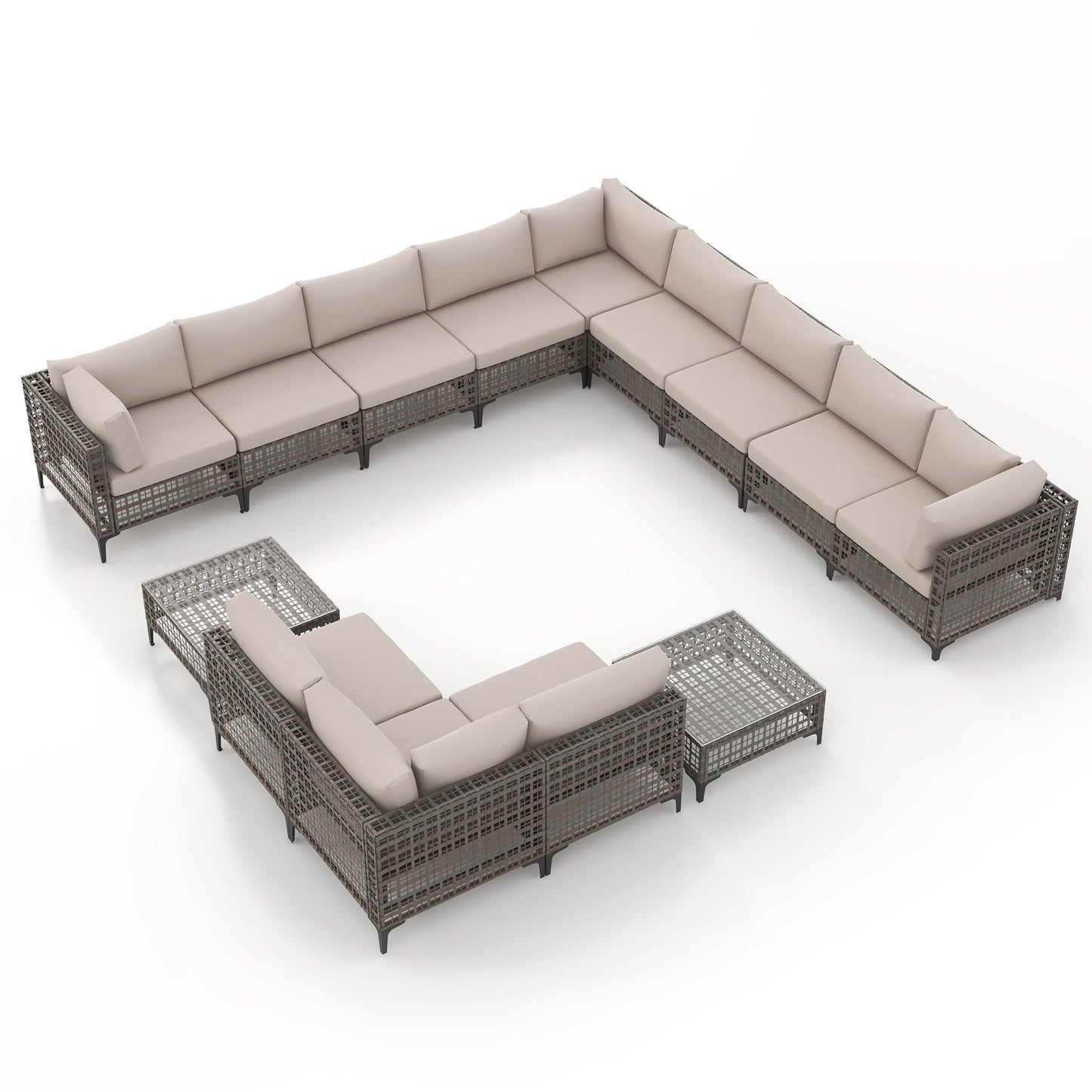 Gruppo di sedute componibili per esterni Patip con cuscini