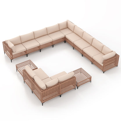 Gruppo di sedute componibili per esterni Patip con cuscini