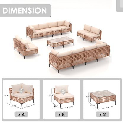 Gruppo di sedute componibili per esterni Patip con cuscini