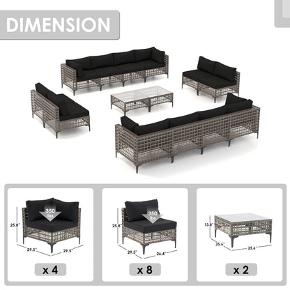 Gruppo di sedute componibili per esterni Patip con cuscini