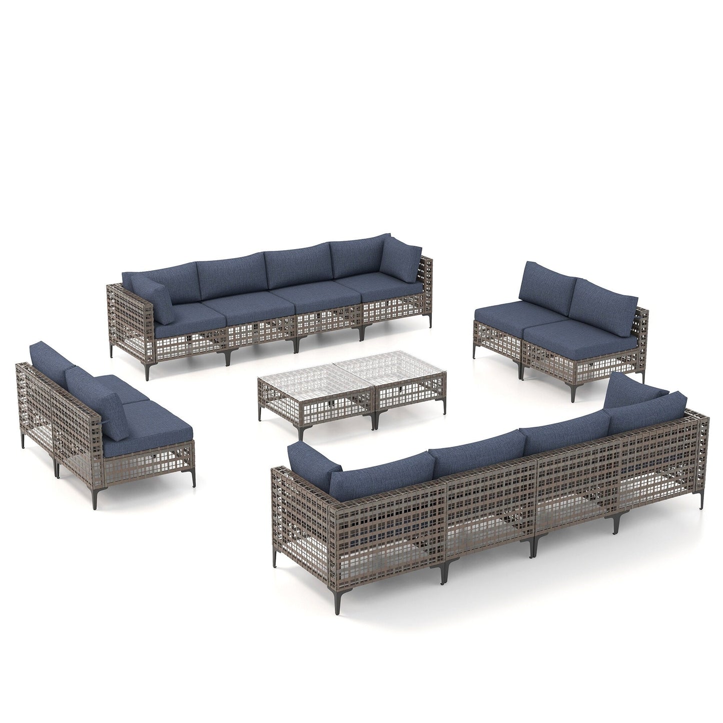 Gruppo di sedute componibili per esterni Patip con cuscini