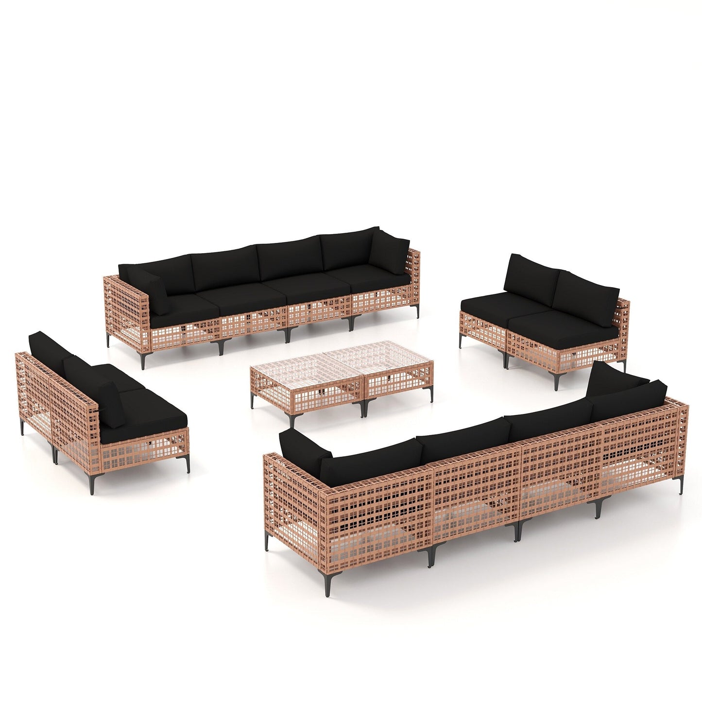 Gruppo di sedute componibili per esterni Patip con cuscini