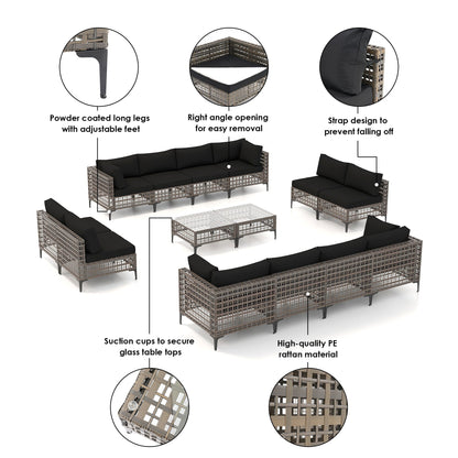 Gruppo di sedute componibili per esterni Patip con cuscini