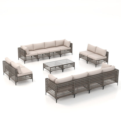 Gruppo di sedute componibili per esterni Patip con cuscini