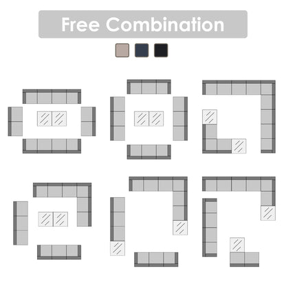 Gruppo di sedute componibili per esterni Patip con cuscini
