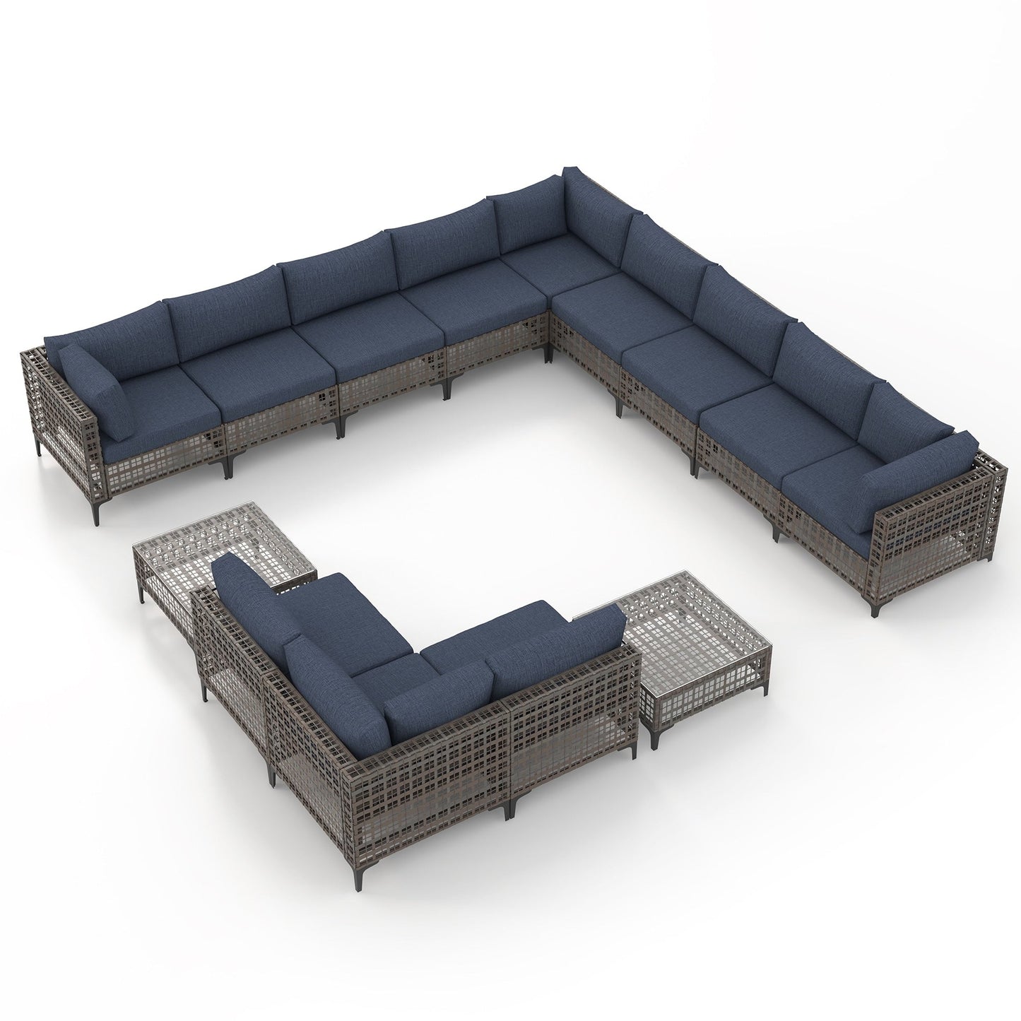 Gruppo di sedute componibili per esterni Patip con cuscini