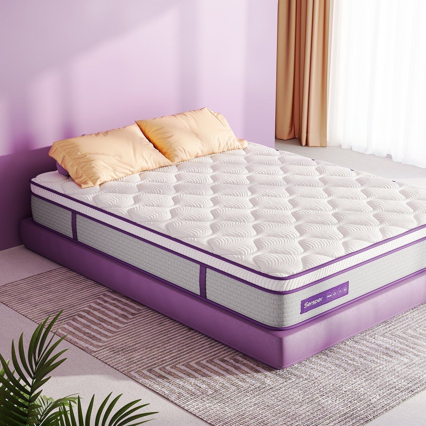 Materasso ibrido Eruo Top da 12 pollici con memory foam e molle, materasso in una scatola
