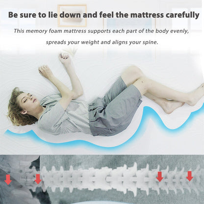 Materasso in memory foam gel da 12 pollici (singolo) - Materasso rinfrescante morbido medio