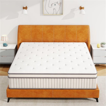Materasso ibrido matrimoniale da 12 pollici, materasso a molle ibrido in memory foam da 12 pollici, materasso a media sensazione per alleviare la pressione
