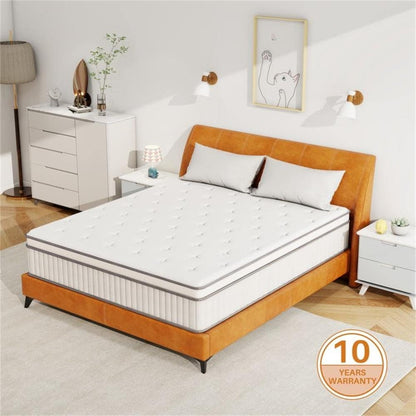 Materasso ibrido matrimoniale da 12 pollici, materasso a molle ibrido in memory foam da 12 pollici, materasso a media sensazione per alleviare la pressione