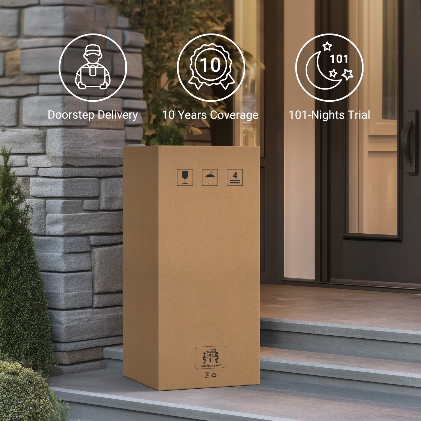 Materasso a molle insacchettate in memory foam ibrido da 12 pollici - Bianco